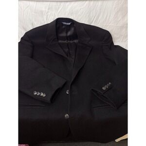 Men's Vintage Black Blazer 100%Camel Hair Sized As 42R Made In USA Two‎ Button